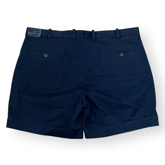 NWT Brooks Brothers Mens Shorts 40 Navy Blue Chino Stretch Flat Front 7" Inseam - Picture 6 of 6